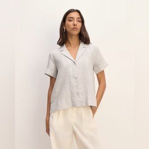 Everlane size 0, ivory button up linen shirt